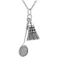 wholesale S925 Sterling Silver Retro Ethnic Style Creative Badminton Racket Pendant DIY Free Matching Necklace Pendant-0-4