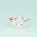 wholesale S925 sterling silver and rose gold fashion luxury ring with natural moonstone, simple and elegant gemstone ring-0-1