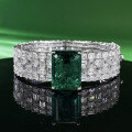 wholesale 925 Silver Zhuo Zhifan New European and American Simulated Emerald Bracelet 15*20 Chain Fashion Elegant Luxury-0-2