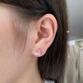 wholesale S925 Sterling Silver Korean Japanese Women's Earrings with Unique Drop Zirconia Design Minimalist Style High-Quality Wholesale-0-1