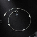 wholesale S925 Sterling Silver Korean-style Fashion Minimalist Three Smooth Cross Bracelet Fresh and Elegant Accessory S4496-0-3