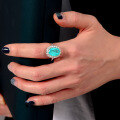 wholesale 925 Silver Shipei Jewelry 5ct Synthetic Paraiba Emerald 10*14 Oval High Carbon Diamond Ring for Women-0-2