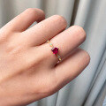 wholesale 18K gold natural ruby ring with vintage lace small heart design, a luxurious piece-0-2