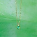 wholesale [9k Gold Material] Yili Jewelry 23 Spring New Jewelry Factory Wholesale Japanese Retro Style Square Emerald Necklace-0-1
