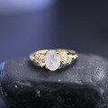 wholesale Rose gold-plated S925 sterling silver set with natural moonstone fashionably unique and elegantly lightweight ring-0-1