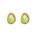 wholesale S925 silver plated 14k gold green olive earrings, Japanese vintage spring style by Dunli Jewelry-0-4