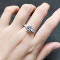 wholesale S925 sterling silver with 25 carat moissanite, round large center stone, certified, color-fading resistant ring-0-1