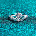 S925 Sterling Silver Moissanite Ring for Women, Minimalist and Elegant Gift-0-5