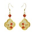 wholesale Vintage-inspired new Chinese style enamel and Hetian jade earrings, Hanfu and Qipao classical jade ear accessories for women-0-4