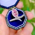 wholesale S925 silver new jewelry imported high-carbon diamond powder 5*10 marquise ring for womenins-0-1