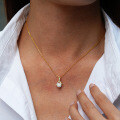 14K Gold Plated 925 Silver Moissanite Pendant Necklace for Women, Cross-Border Dropshipping-0-1