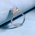 wholesale S925 Sterling Silver 6*9 Radiant High Carbon Diamond Women's Ring Single Stone Fashionable Rock Candy Ring-0-2