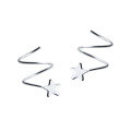 wholesale S925 Silver Star Earrings Women Korean Style Smooth Surface Spring Rotating Five-Pointed Star Wave Ear Drop Elegant Earrings E6294-0-4