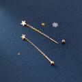 wholesale S925 Sterling Silver Minimalist Star Dainty Ear Thread Small Fresh Light Bead Spiral Young Girl Earrings G8212-0-0