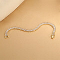 wholesale Brass square diamond-encrusted chain link bracelet with an exaggerated, individualistic, and aloof style-0-2