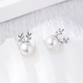 wholesale S925 Sterling Silver Deer Antler Stud Earrings Women New Trendy Moose Earrings High-end Sweet Christmas Earrings Wholesale-0-0