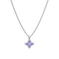 wholesale 925 Silver Cross-border Women's Small and Minimalist Luxury Birthstone Series Colorful Flower Pendant Fresh and Elegant Collarbone Necklace-0-10