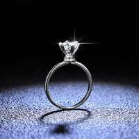 925 Sterling Silver Moissanite Six-Prong Women's Ring Necklace Manufacturer TikTok Live-1 carat (eight hearts and eight arrows zircon)  14 yards