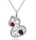 wholesale 925 Silver Jewelry Egg-shaped 6*8 Cultured Ruby 15ct Fashion Single Pendant-0-2
