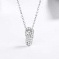 wholesale 925 Silver European and American Flip-Flop Pendant Necklace for Women, Minimalist and Exquisite Small Design, High-End Sensibility, Flip-Flop Sandal Collarbone Chain-0-1