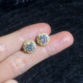 925 Sterling Silver 123 Carat Moissanite Classic Round Prong-Set Earrings-0-1