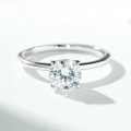 18K Gold Plated Sterling Silver 1ct Moissanite Four-Prong Classic Ring-0-1