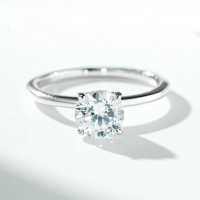 18K Gold Plated Sterling Silver 1ct Moissanite Four-Prong Classic Ring-Silver-Zircon-CBJZ564 8
