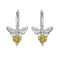wholesale S925 Sterling Silver Korean and Japanese Hit Firefly-shaped Earrings and Necklace Set for Women with Exquisite Pink and Yellow Zircon Inlays, Light Luxury Jewelry-0-7