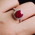 wholesale S925 Sterling Silver Full Diamond Red Elk Light Luxury Ring, Fashionable and Individual, Simple and Elegant, Inlaid with 5A Zircon-0-4