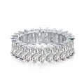 wholesale S925 Sterling Silver Women's Ring with Heart, Floral, Geometric Zirconia, Minimalist, Luxury, and High-End Feel-0-10