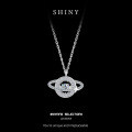 Sterling Silver Balance Beam Pendant Necklace with Pearl and Moissanite-0-5