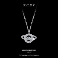 Sterling Silver Balance Beam Pendant Necklace with Pearl and Moissanite-S925 sterling silver + 30 points Moissanite