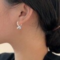 wholesale S925 Sterling Silver Cross Ear Clip for Women, New Korean Style Fashion Trend Minimalist Earrings, Cold Tone-0-3