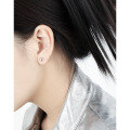 wholesale S925 Sterling Silver Glossy Heart Stud Earrings, Korean Version Small and Unique Ins Minimalist Style with a Sense of Advanced Coolness-0-3