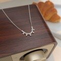 wholesale S925 Sterling Silver Geometric Inlaid Flash Pendant Necklace for Women, Ethereal Ins Minimalist Advanced Sense Delicate Collarbone Chain Trendy-0-4