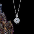 Sterling Silver Heavy-Duty Extra Sparkling Moissanite Pendant Necklace-0-1