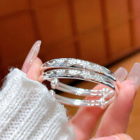 wholesale 9999 Pure Silver Auspicious Healthy Baby Bracelet Anklet Engravable for Full Moon Birthday and First Birthday Gifts-Peaceful and Happy New Year 999 Silver Pair Approximately 20g 999 Silver