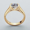 S925 Silver 18k Gold Plated 2ct D Color Moissanite Classic Minimalist Women's Ring Wholesale-0-7