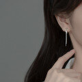 wholesale S925 Sterling Silver Knot Openwork Long Tassel Ear Clasp Minimalist Style Light Luxury Earrings M00161-0-3