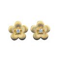 wholesale S925 Gold-Plated Silver Vintage Chinese Style Filigree Diamond Small Flower Stud Earrings-0-4
