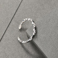 wholesale S925 Sterling Silver Black Resin Drip Adjustable Open Ring Minimalist Ins Finger Ring for Women-0-3