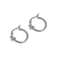 wholesale S925 Sterling Silver Korean Version Ins Niche Light Luxury Design Minimalist Versatile Knot Jade Circle Textured Earrings for Women-Platinum 925 silver