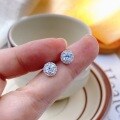 wholesale S925 Sterling Silver Maker's Minimalist Sunflower Full Diamond Stud Earrings for Women, Luxurious and Elegant, Fashionable and Unique-0-5