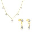 wholesale S925 Sterling Silver Star and Moon Zircon Earrings for Women, Fashionable and Versatile-0-8