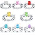 wholesale 925 Sterling Silver 15ct Oval Snowflake Cut Ring Women Small Luxury High Carbon Diamond Gemstone Ring-0-0