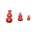 wholesale Metal high-content cinnabar small top and bottom hole gourd hand-woven DIY accessory for ornamental hanging decoration-0-4