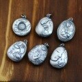 wholesale 990 Silver Guanyin Buddha Hand Lotus Heart Sutra Small Pendant Vintage Pure Silver DIY Phone Lanyard Accessory Wholesale-0-1