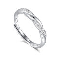 wholesale S925 Sterling Silver Original Design High-end Couple Rings Adjustable Plain Band Rings Valentine's Day Gift-0-28