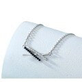 wholesale S925 Sterling Silver Cross-border Foreign Trade Black Zircon X Letter Pendant Necklace for Women, Small Batch Design, European and American Style-0-4