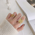 wholesale S925 Sterling Silver 1118 Korean Multi-Layer Ring Ins New Minimalist Personality Line Open Adjustable Ring for Women-0-3